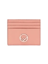 Fendi Logo Card Holder In Pink