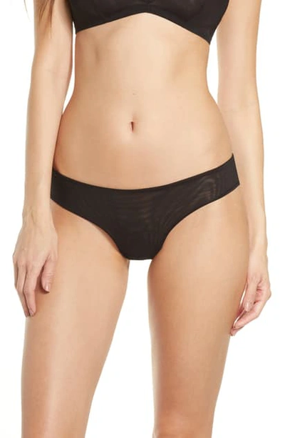 Commando Chic Mesh Thong In Black