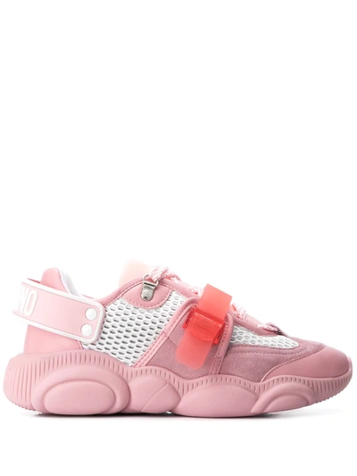 Moschino Teddy Sneakers In Pink,white