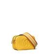Tory Burch Perry Bombe Mini Leather Convertible Strap Shoulder Bag In Yellow