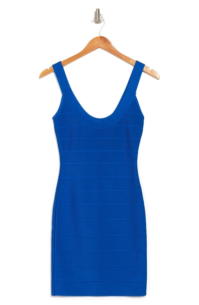 Herve Leger U-neck Mini Bandage Dress In Bright Blue