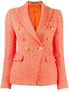 Tagliatore Jalicya Tweed Blazer In Orange