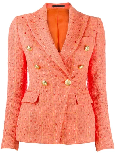 Tagliatore Jalicya Tweed Blazer In Orange