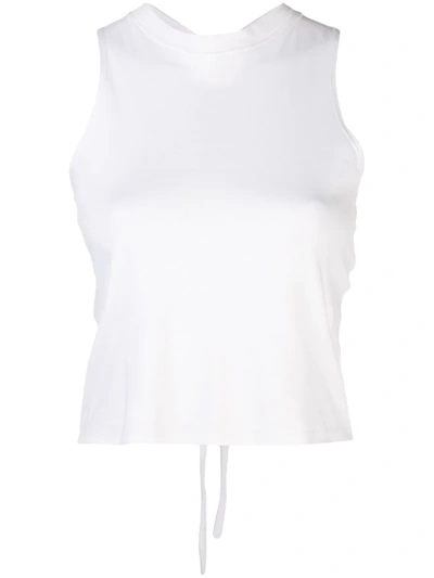 Alexis Teo Ruched Cropped Top In White
