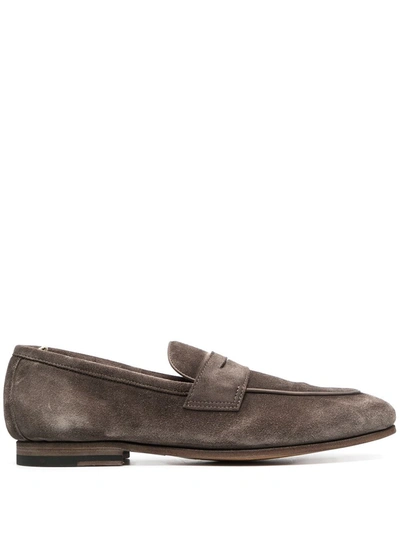 Officine Creative Barona Leather Loafers In Grey