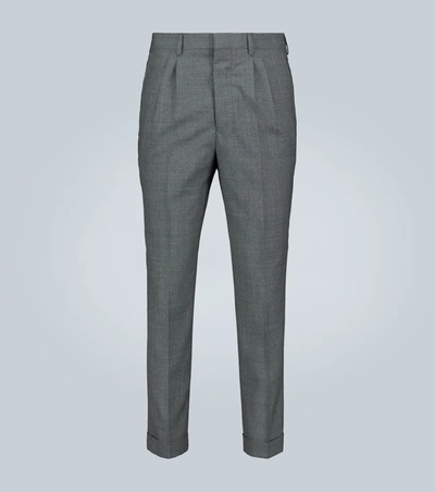 Ami Alexandre Mattiussi Straight-fit Formal Wool Pants In Grey