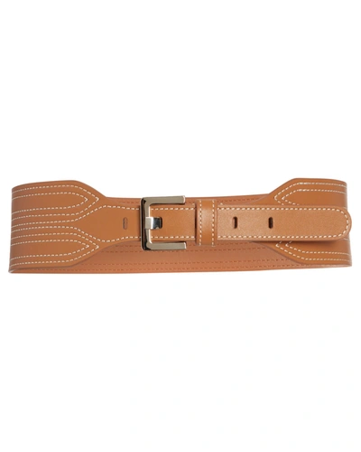 Veronica Beard Kiara Leather Waist Belt In Brown