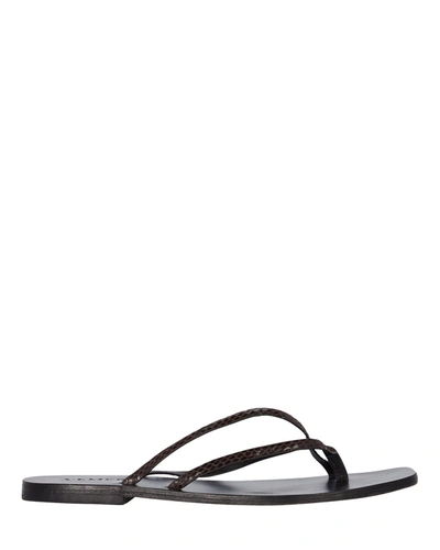 A.emery Benni Leather Flip-flop Sandals In Brown