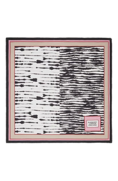 Burberry Zebra Stripe Cotton & Silk Twill Scarf In Multicolor