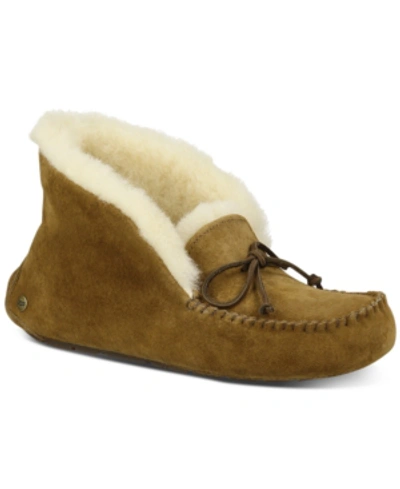 Ugg Alena Faux Fur Cuff Slippers In Chestnut