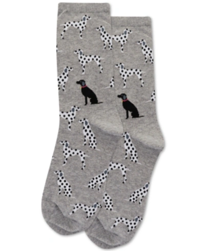 Hot Sox Women's Dalmatians Crew Socks In Grey Heather
