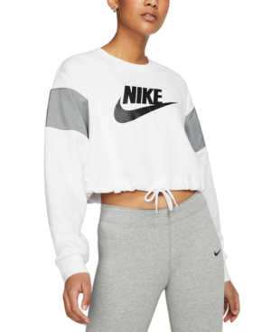 nike women's logo cropped sweatshirt