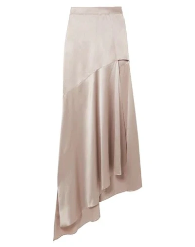 Michael Lo Sordo Imperial Asymmetric Silk-satin Maxi Skirt In Dove Grey