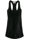 Alexandre Vauthier Silk-blend Satin-jacquard Tank In Black