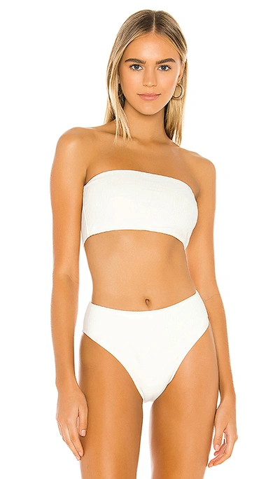 Frankies Bikinis Jenna Bandeau Bikini Top In White