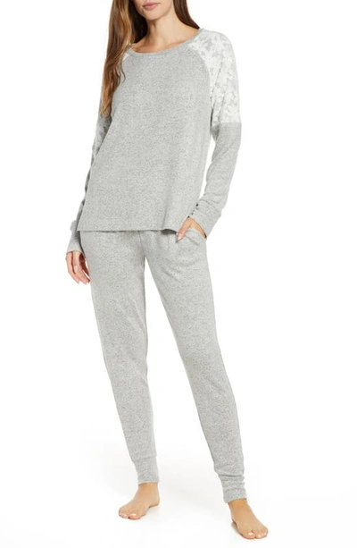 Flora Nikrooz Genna Brushed Knit Pajama Set In Heather Grey