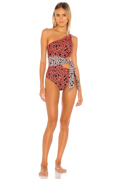 Beach Riot Rae One Piece Swimsuit In Baby Pink/love Red