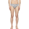 Jacquemus Floral Print Tech Swim Briefs In Grey Prnt