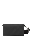 Burberry London Check Wallet With Detachable Strap In Dark Charcoal