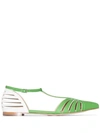 Rosie Assoulin Mary Jane Lattice Sandals In Sour Apple In Green