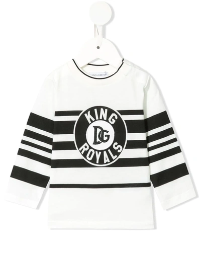 Dolce & Gabbana Babies' Dg Royals Print Sweatshirt In White