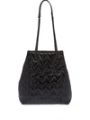 Miu Miu Quilted Shiny Leather Hobo Bag In Black