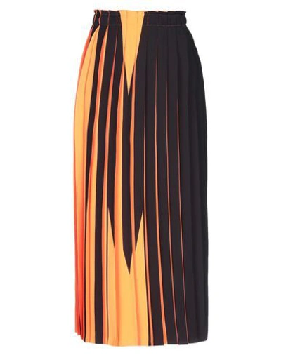 Mm6 Maison Margiela Midi Skirts In Orange