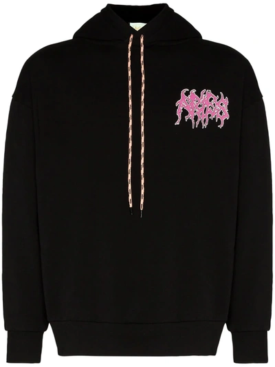 Aries French Monster Cotton Sweatshirt Hoodie In Black