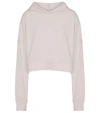 Alo Yoga Muse Ribbed-knit Cropped Hoodie In Bone Heath