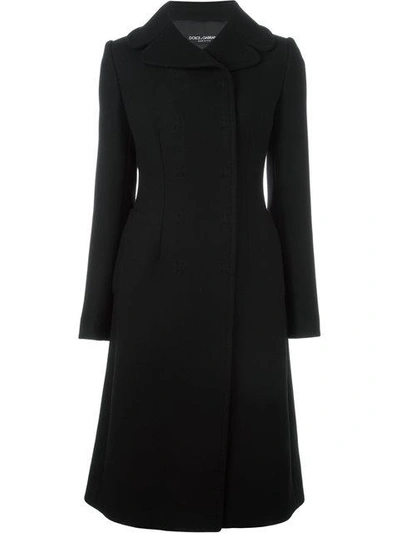 Dolce & Gabbana Double-breasted Button Wool Top Coat In Black