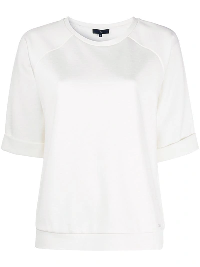 Fay Short Sleeve Sweatshirt In White