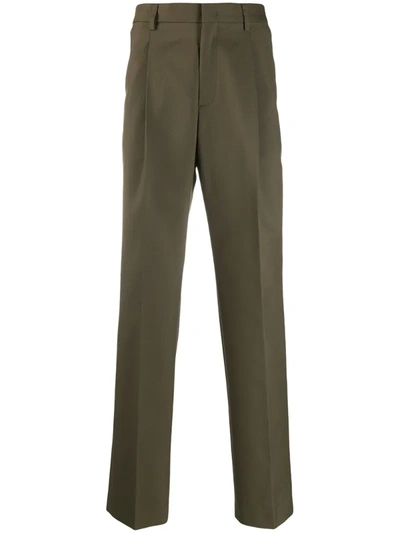 Msgm High-rise Straight Trousers In Green
