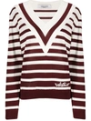 Valentino Signature Striped Jumper In Red