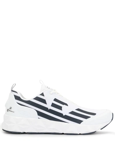 Ea7 Logo Lace-up Sneakers In White