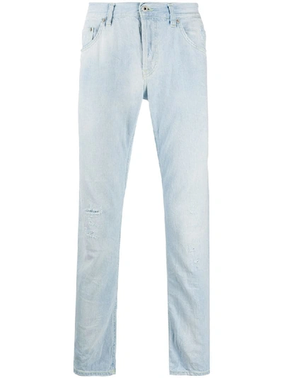 Dondup Distressed Slim-fit Jeans In Blue
