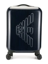 Emporio Armani Raised Logo Suitcase In Blue
