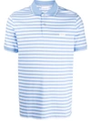 Calvin Klein Logo Striped Polo Shirt In Blue