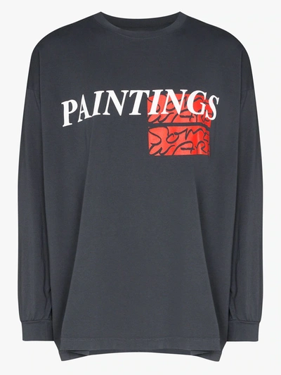 Some Ware Slogan Print Long-sleeve T-shirt In Grey