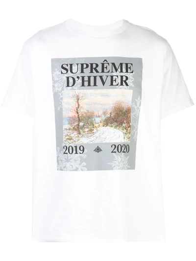 Supreme Winter Print T-shirt In White