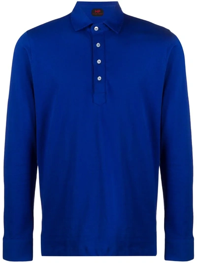 Mp Massimo Piombo Long-sleeve Polo Shirt In Royal