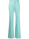 Victoria Beckham Blue High-waisted Slim Leg Trousers In Icy Blue