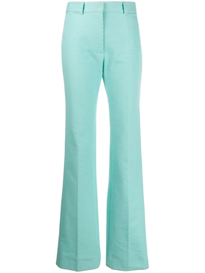 Victoria Beckham Blue High-waisted Slim Leg Trousers In Icy Blue