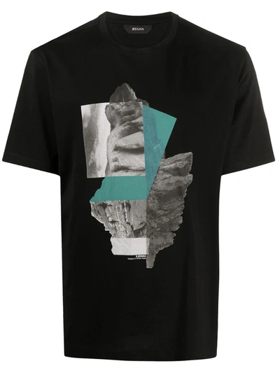 Z Zegna Graphic Print T-shirt In Black