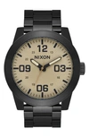 Nixon The Corporal Bracelet Watch, 48mm In Black/ Khaki/ Black