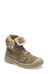 Palladium Pallabrouse Cuff Bootie In Dusky Green