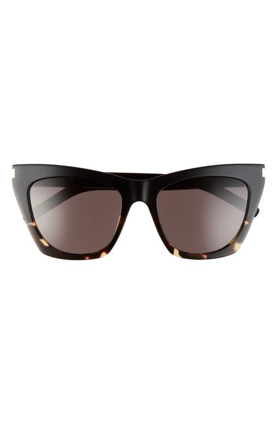 Saint Laurent Kate 55mm Cat Eye Sunglasses In Black Yellow Havana