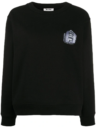 Acne Studios Headquarter-print Sweatshirt Black