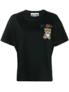 Moschino Jersey T-shirt Teddy Embroidery In White
