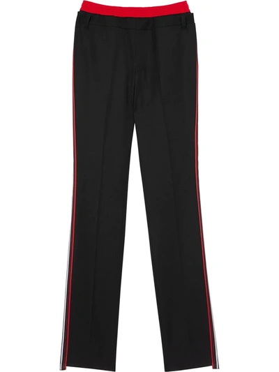 Burberry Double-waist Track Pants In Black