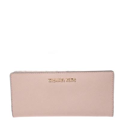 Pre-owned Michael Kors Pink Leather Card Case Wallet